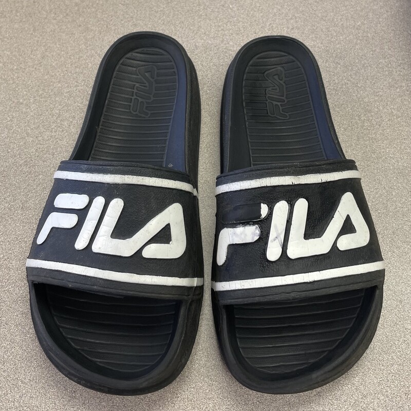 Fila Slides, Black, Size: 11Y