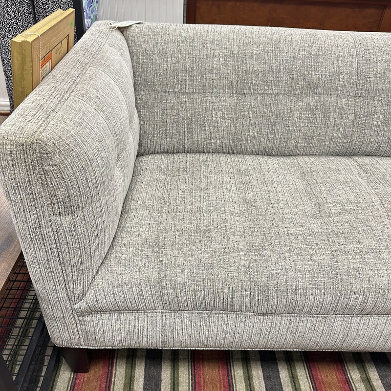 Mitchell Gold Tufted Sofa, Gray. No pillows included<br />
Size: 68in L