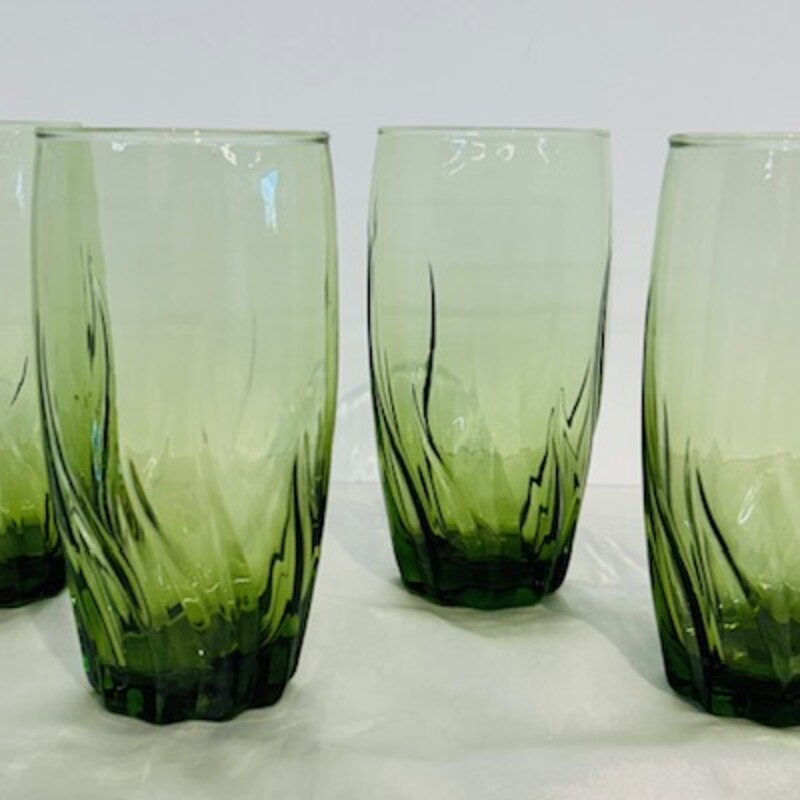 Anchor Hocking Central Park Twist Pattern
Tall Glasses
Set of 4
Green
Size: 3 x 6H