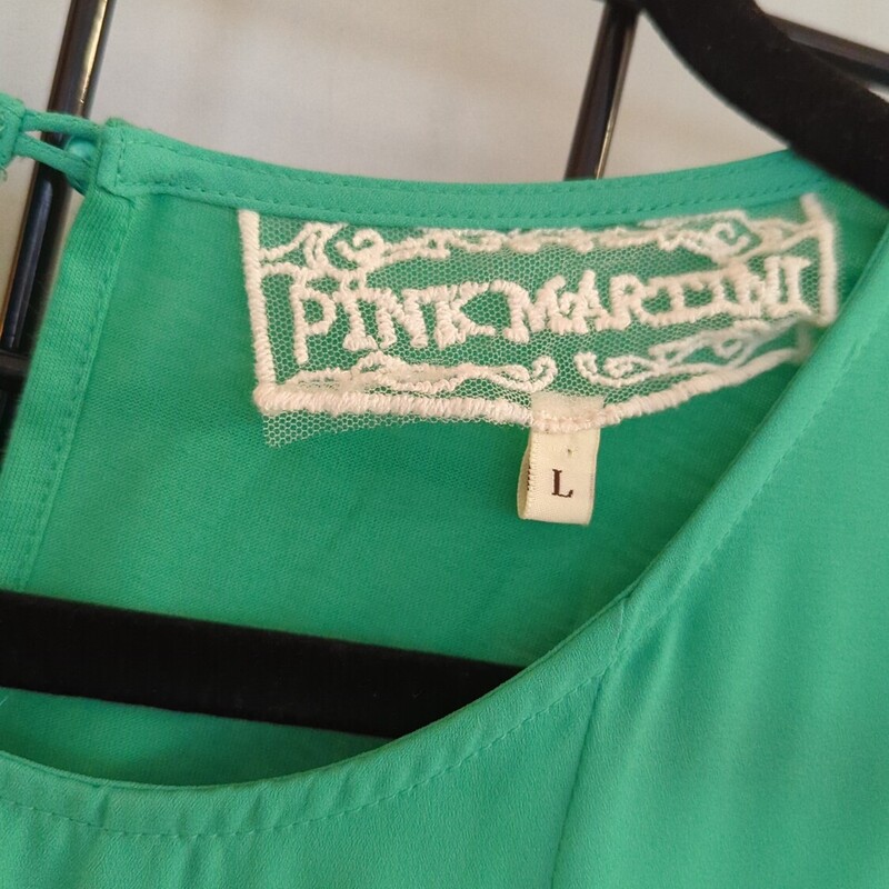 Pink Martini Top, Green, Size: L