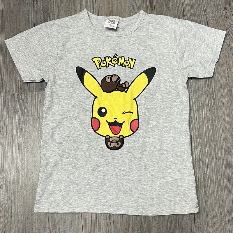 Pokemon Tee, Grey, Size: 10Y