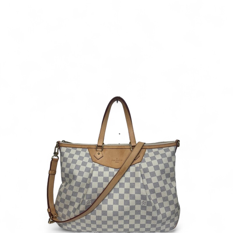 Louis Vuitton  Siracusa
Azur Damier
Size: GM
Minor Watermarking