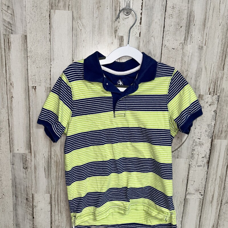 7 Green Striped Polo, Green, Size: Boy 5-8