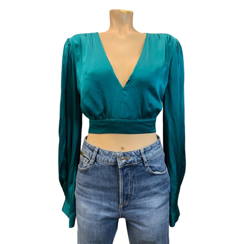 Bebe Cropped, Teal, Size: L