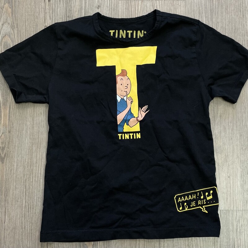 Tintin Tee, Black, Size: 8Y