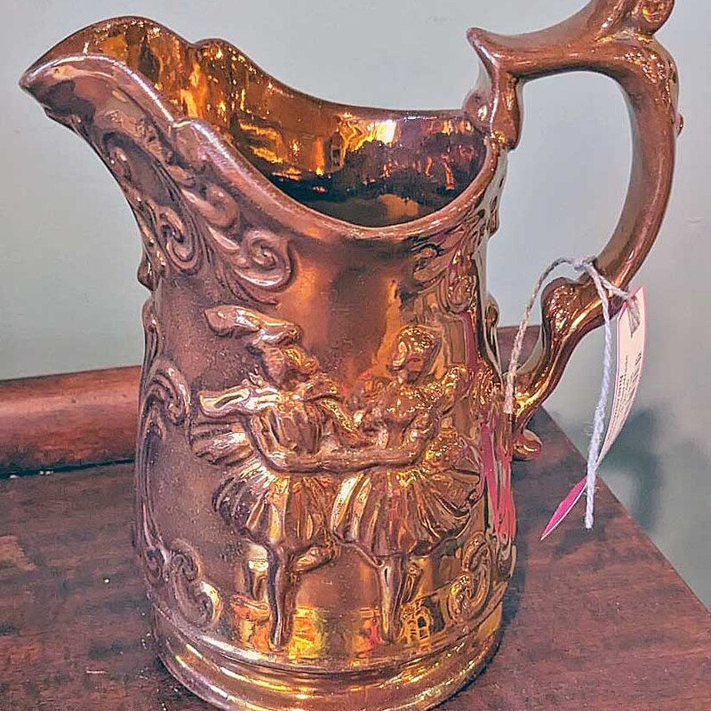 Copper Luster Ware Pitcher

Wade Co
Scottish Dancing Couple
7 In Tall