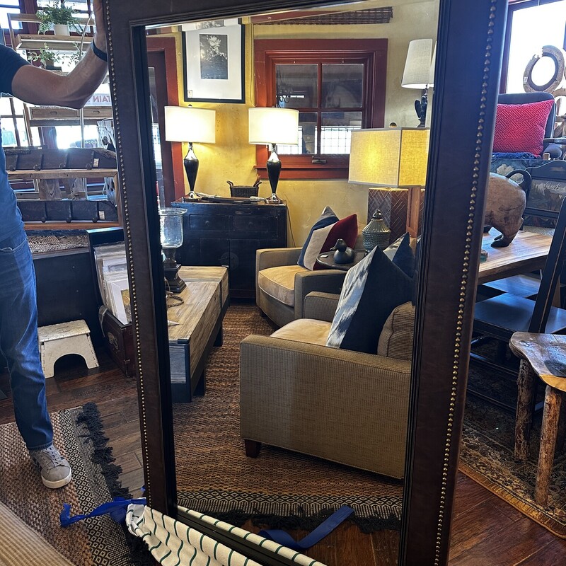 Faux Leather Mirror