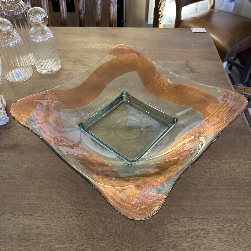 Tamara Childs Copper Leaf Butterfly Glass Bowl - Hand Gilded

Size: 17 X17