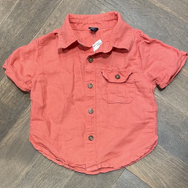 Gap Shirt, Coral, Size: 12-18M