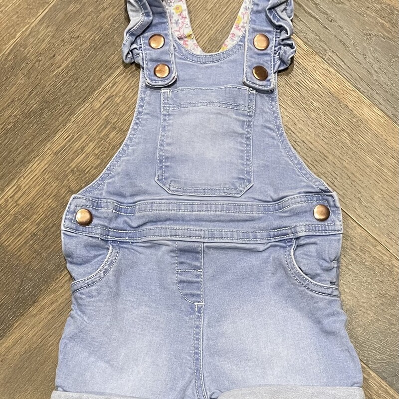 Nutmeg Denim Romper, Blue, Size: 18M