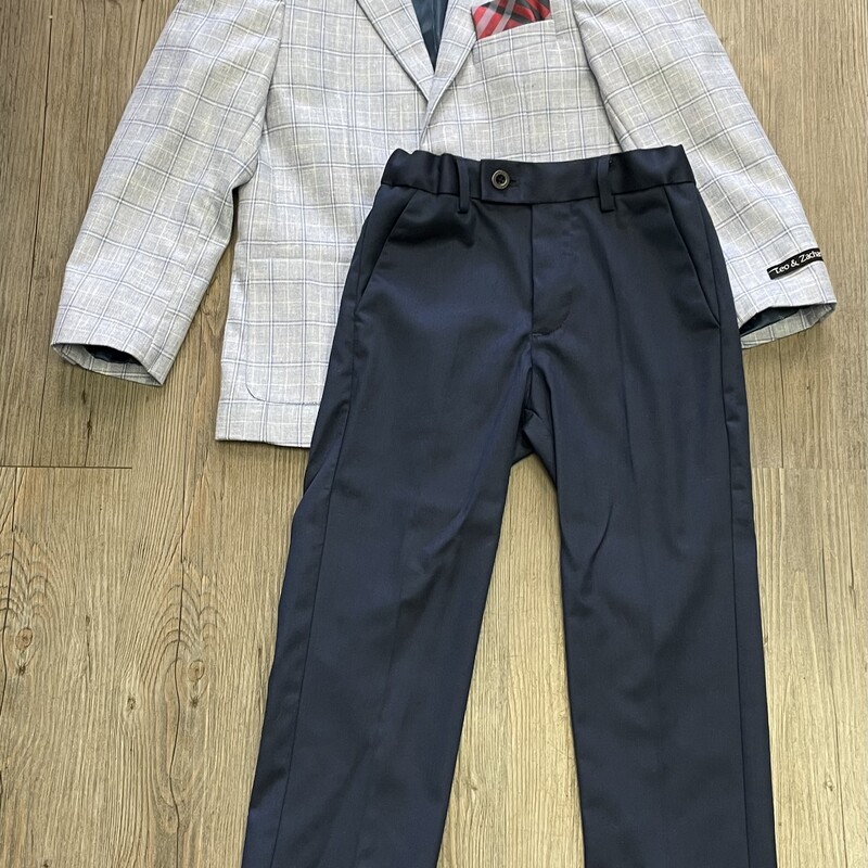 Leo & Zachary Suit Set, Blue, Size: 6Y