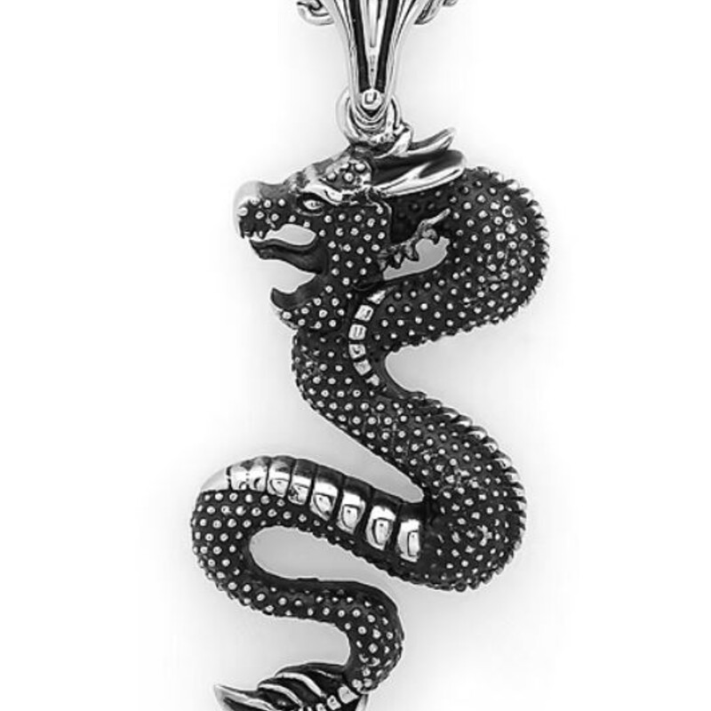 Stainless Steel Dragon Pendant
Black Silver Size: 2.5L
Necklace not included
Retails: $72+