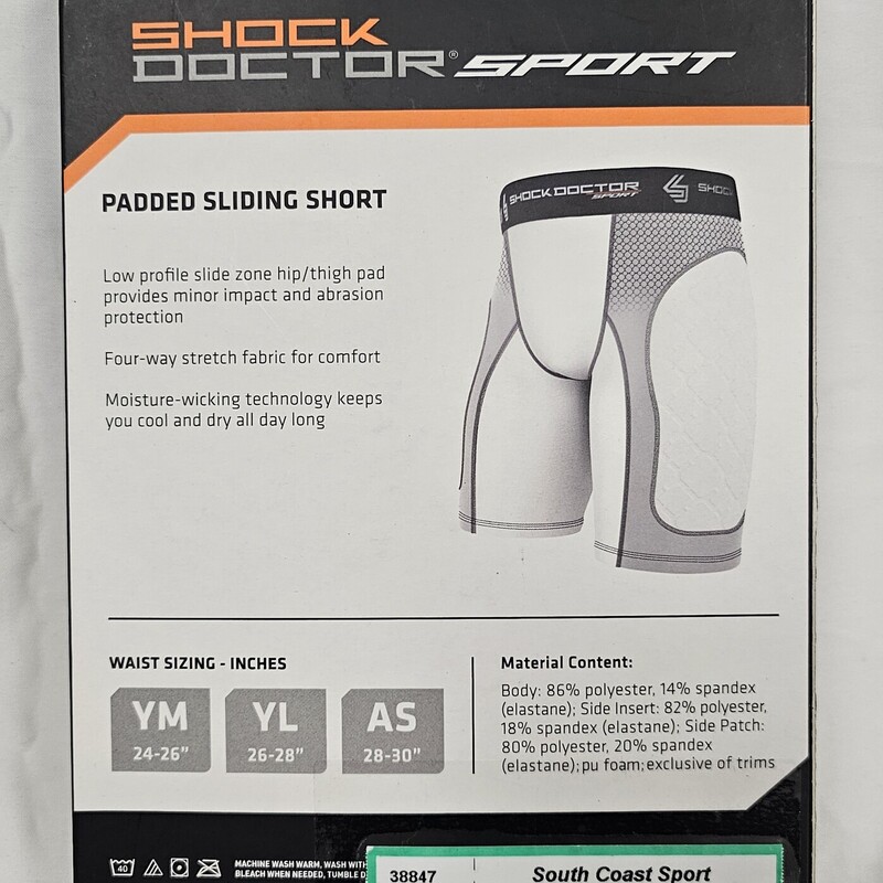 Shock Doctor Sliding Short, Bbl/Sftb, Size: Yth L
