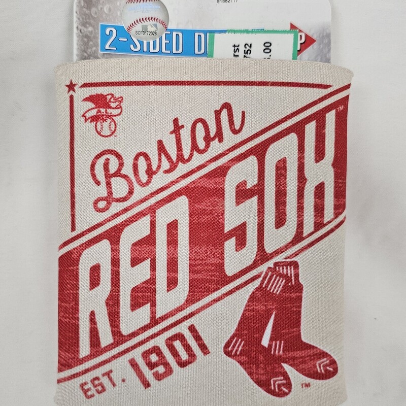 Boston Red Sox Can Cooler, Cooperstown Collection, 2 Sided Design, Size: 12oz, New, Officially Licensed.