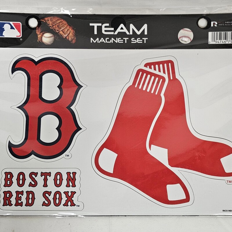 Boston Red Sox Team Magnets, 3pc Set, Sheet size: 11in x 7in. New in package
