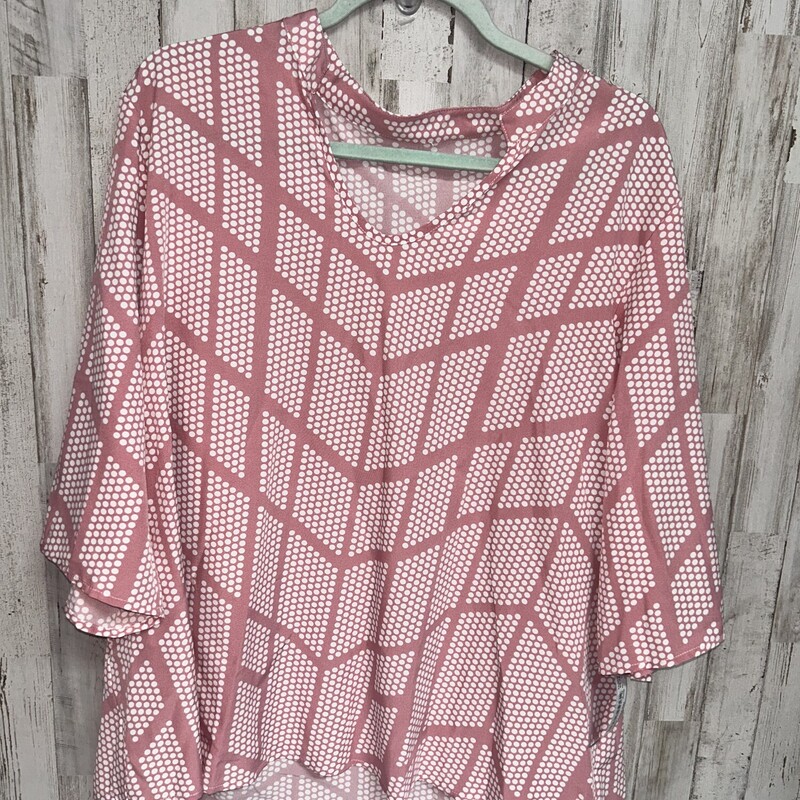 XL Pink Dotted Print Top, Pink, Size: Ladies XL