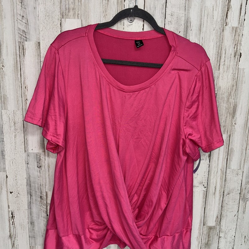 2X Hot Pink Knot Top, Pink, Size: Ladies 2X