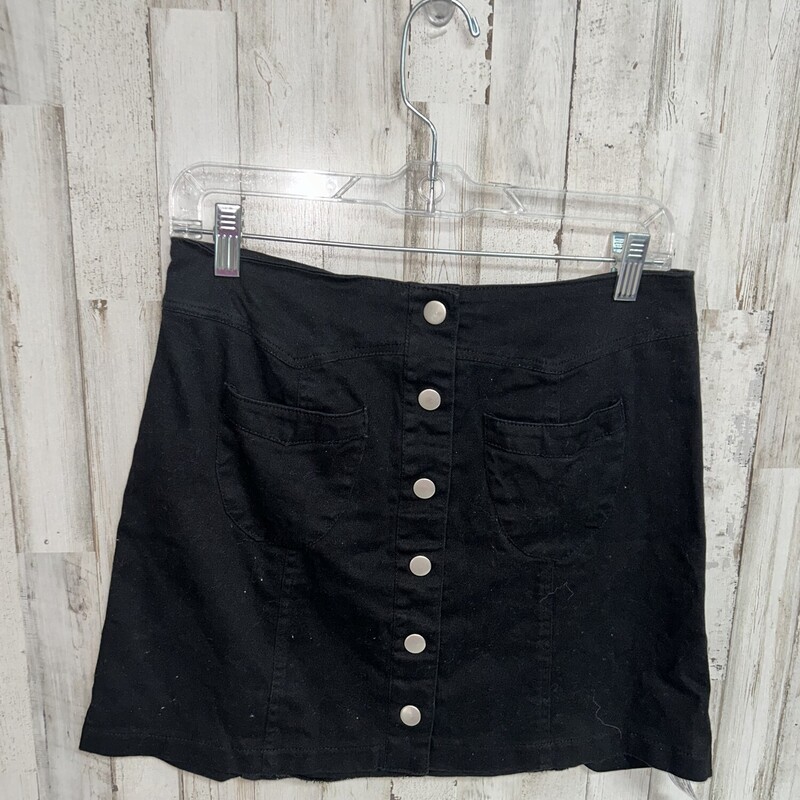 L Black Button Skirt