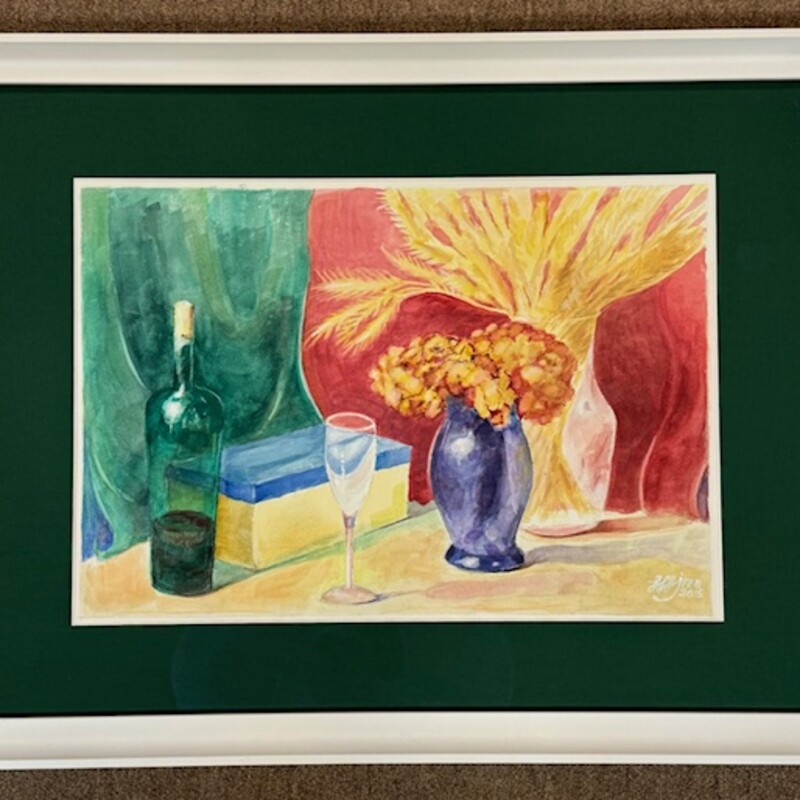 Tablescape Signed Watercolor Print
Green White Red Yellow Size: 28 x 22H