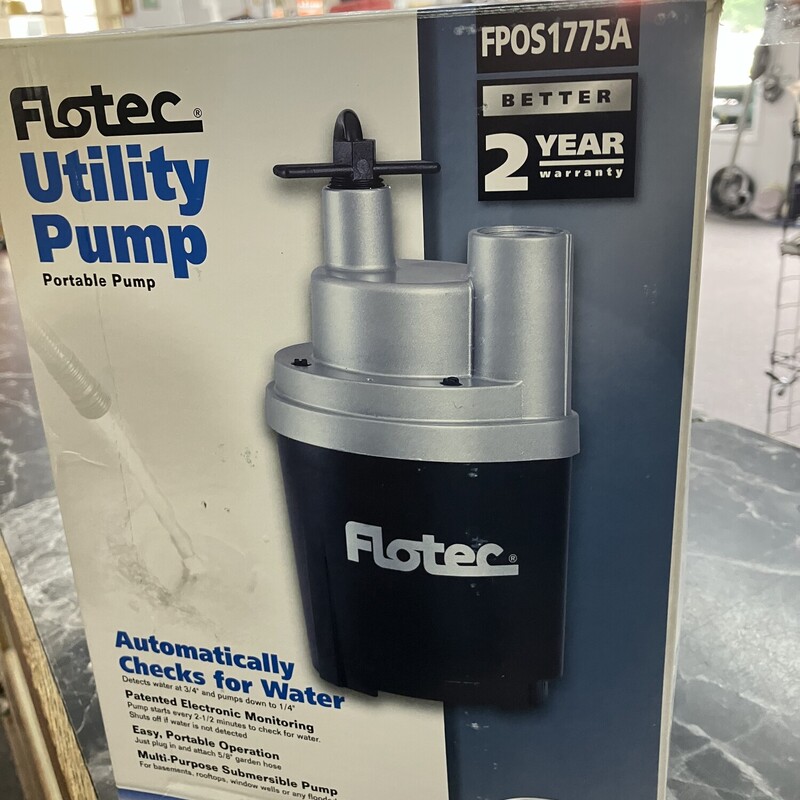 Utility Pump, Flotec, FPOS1775A
1/4HP 1790 GPH

New In Box