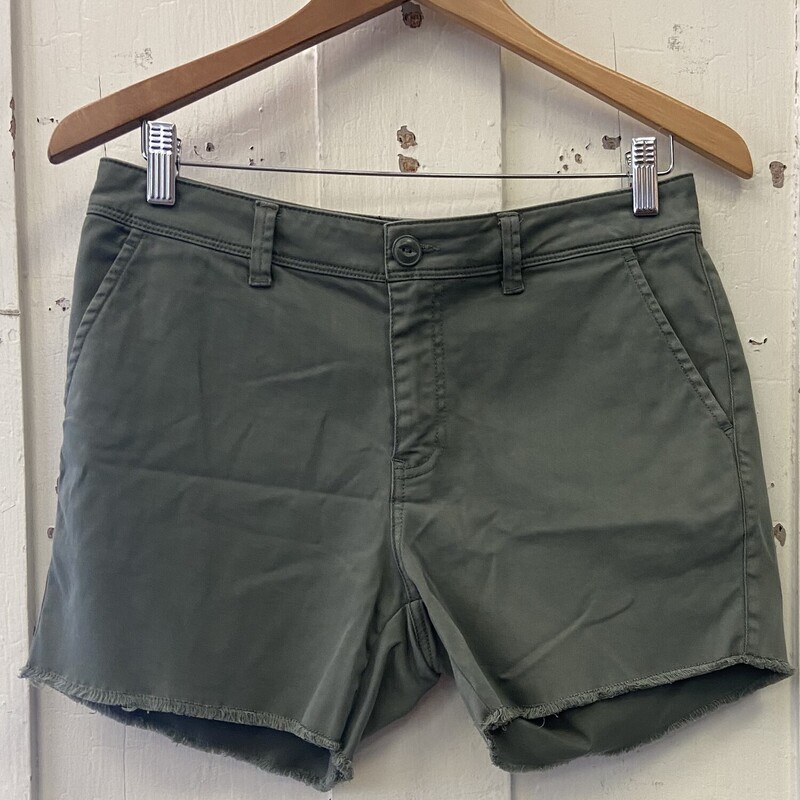 Olive Frayed Shorts