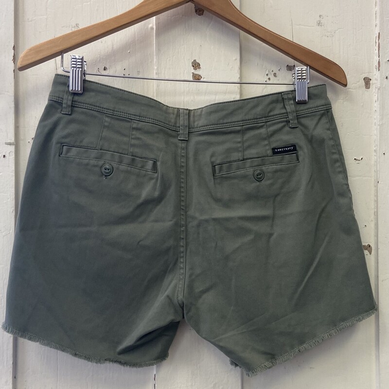 Olive Frayed Shorts<br />
Olive<br />
Size: 4