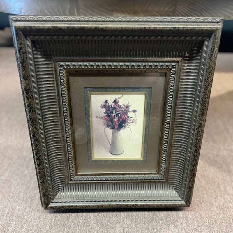 Ornate Frame & Matting Flowers in a Pitcher
Brown Gold Cream Green Pink
Size: 16 x 17.5H