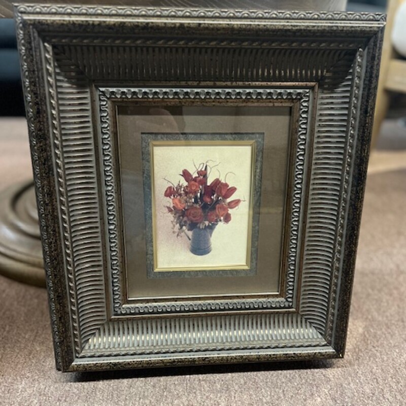 Ornate Frame & Matting Flowers in a Pitcher
Brown Gold Cream Green Red
Size: 16 x 17.5H