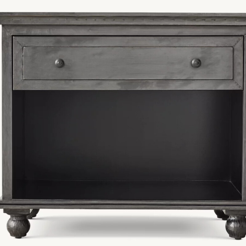 Restoration Hardware Annecy Zinc Nightstand
Dark Gray
Size: 34 x 19 x 29H