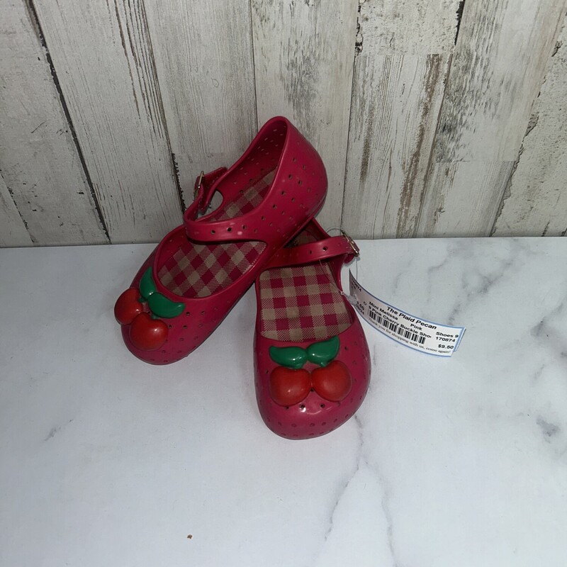 9 Pink Cherry Buckle Shoe, Pink, Size: Shoes 9