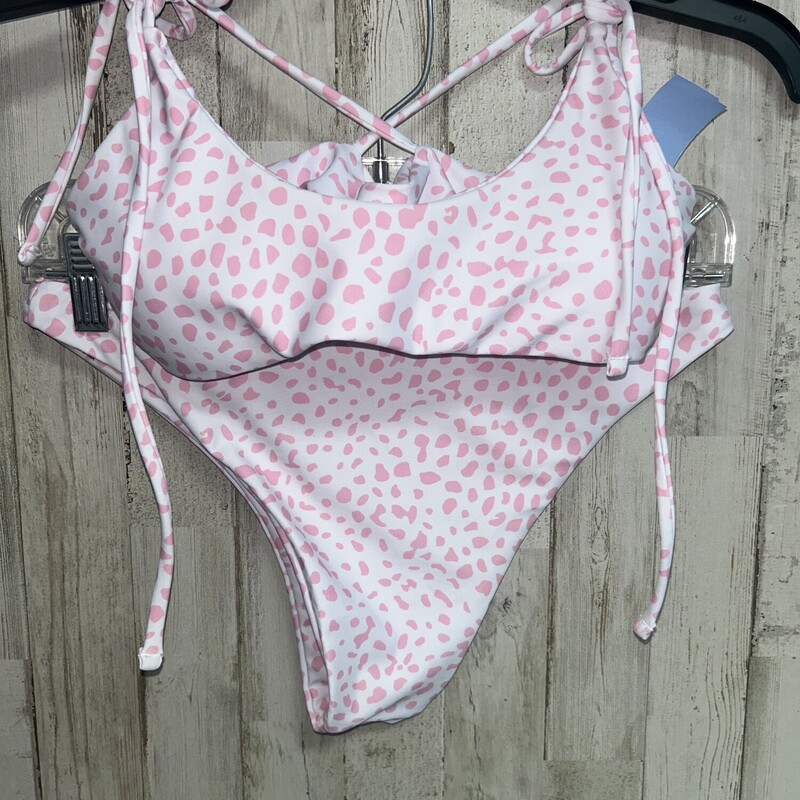 S 2pc Pink Spotted Swim