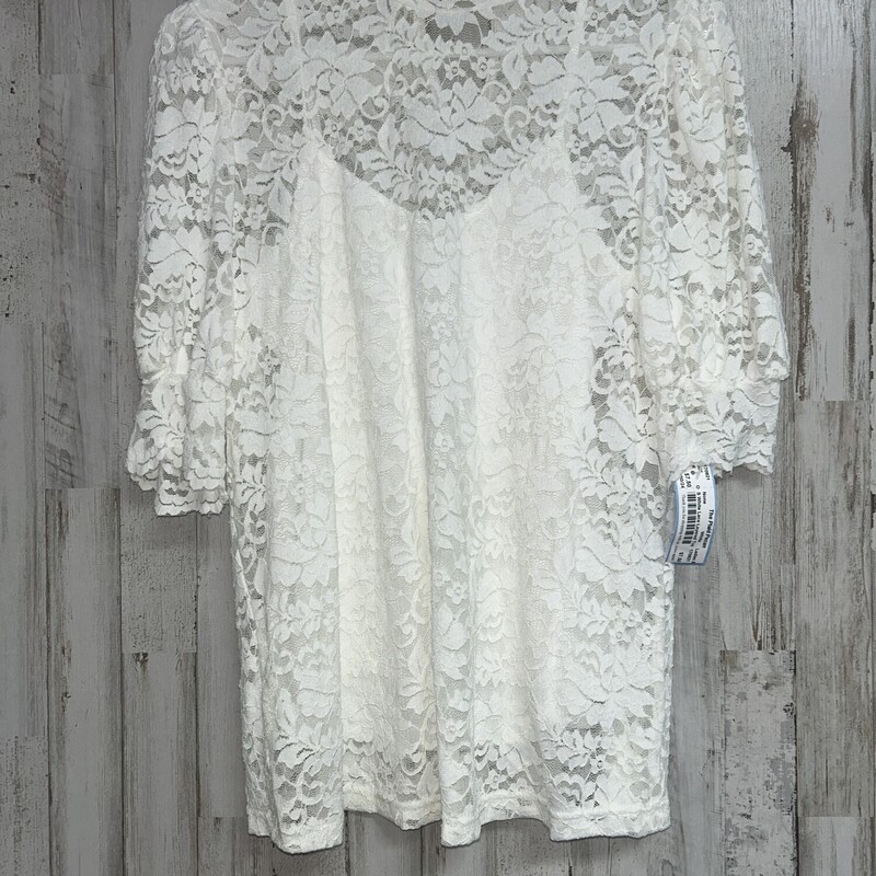 S White Lace Layered Top