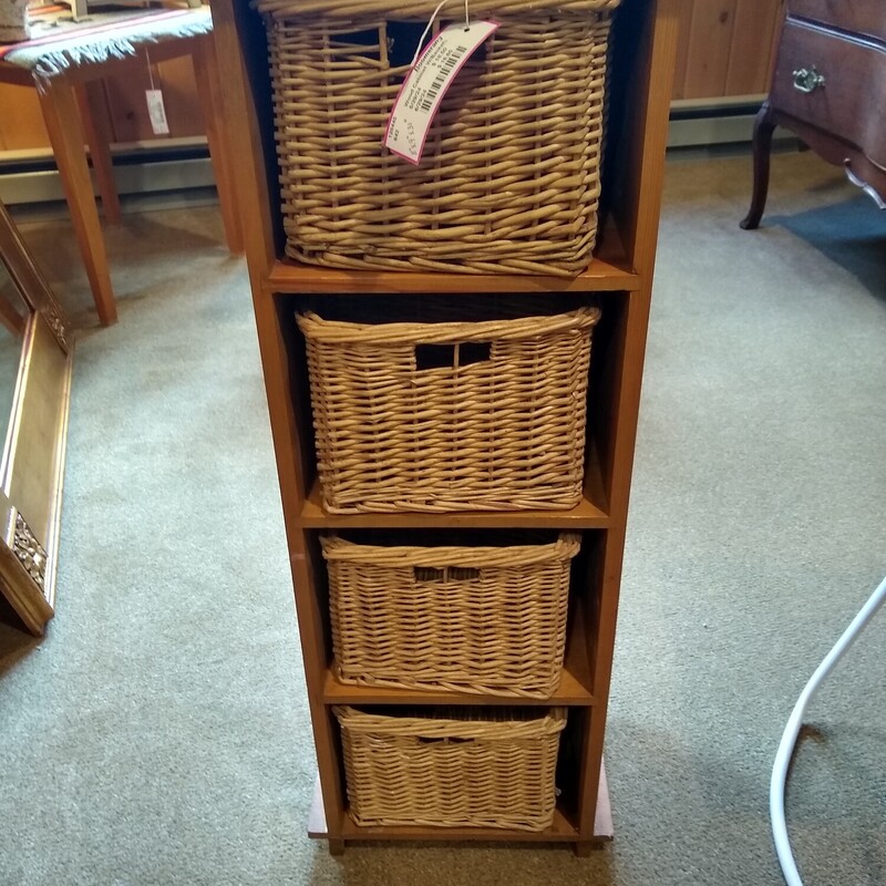 Wood Cabinet W/Baskets
