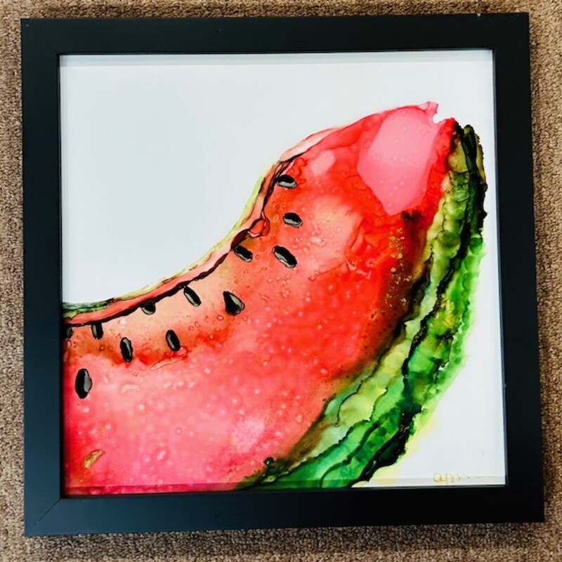 Half Watermelon Slice Print
Green Pink White Black Size: 13.5 x 13.5H