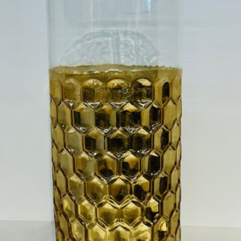 Hurricane Honeycomb Glass Lamp
Clear Gold
Size: 6 x 15.5H