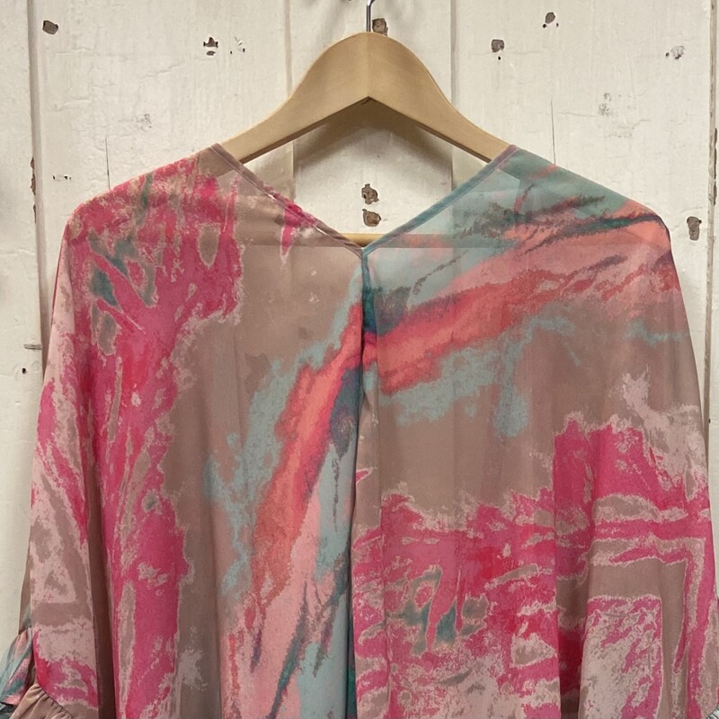 Pch/fusch/grn Kimono<br />
Pch/fus<br />
Size: M/L