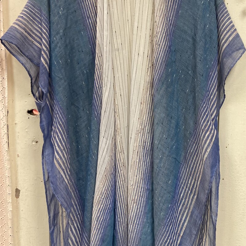 Blu/wh Stripe Kimono<br />
Blu/wht<br />
Size: OS
