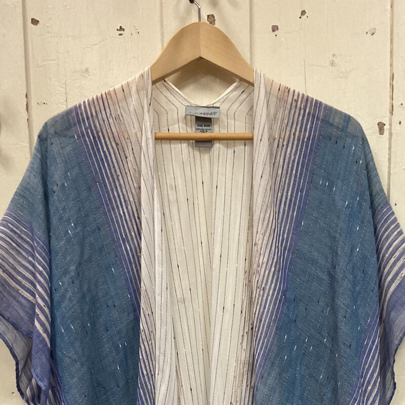 Blu/wh Stripe Kimono