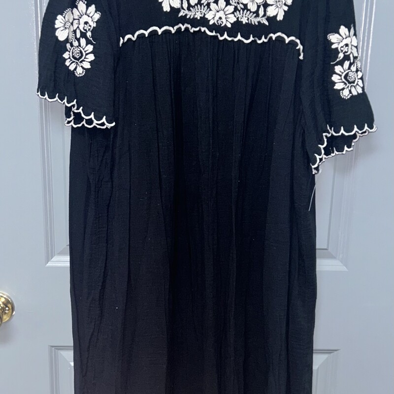 2X Black Embroidered Dres
