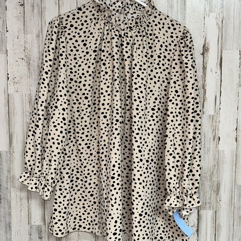 XL Tan Spotted Blouse
