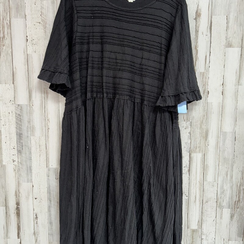1X Black Textured Dress