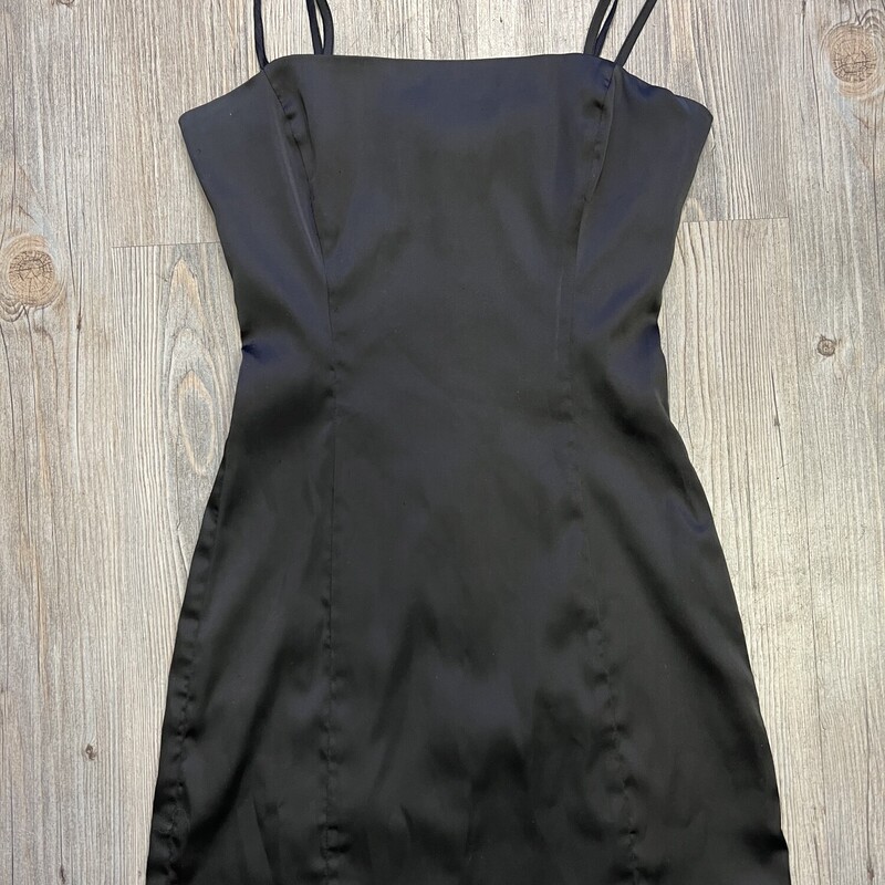 Sunday Best Satin Dress, Black, Size: 00