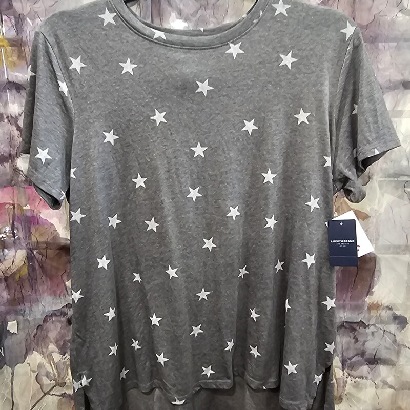 Brand new with tags, tee in grey with white stars