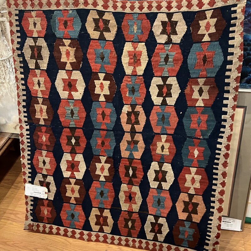 Antique Kilim Textile Art, Wool, Multi