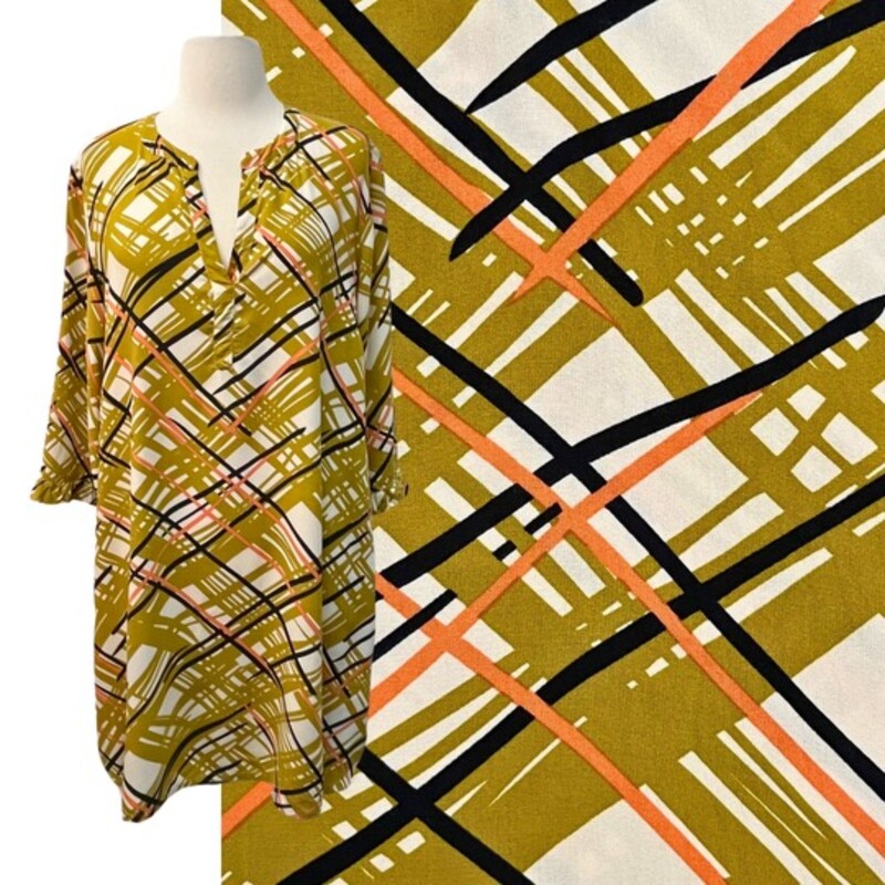 Masai Abstract Dress
Stunning!
Dijon, Cream and Black
3/4 Sleeves with Ruffle Trim
Size: Medium