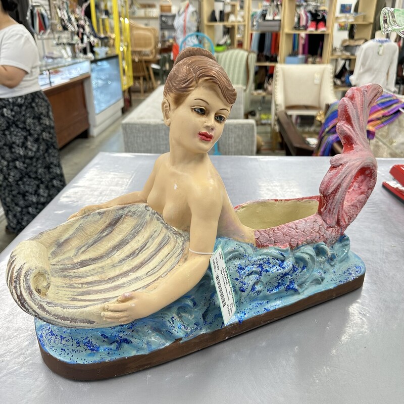 Vtg Chalkware Mermaid