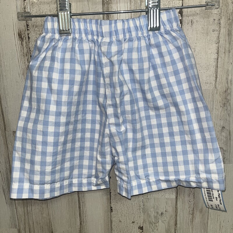 2T Blue Plaid Shorts, Blue, Size: Boy 2T-4T