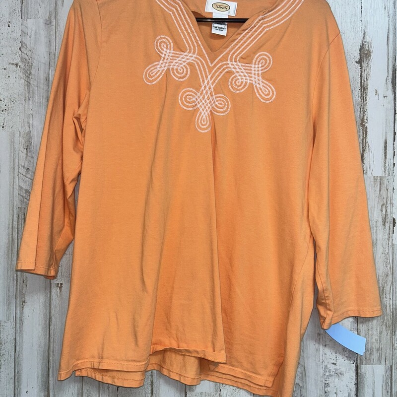 XL Orange Embroider Top, Orange, Size: Ladies XL