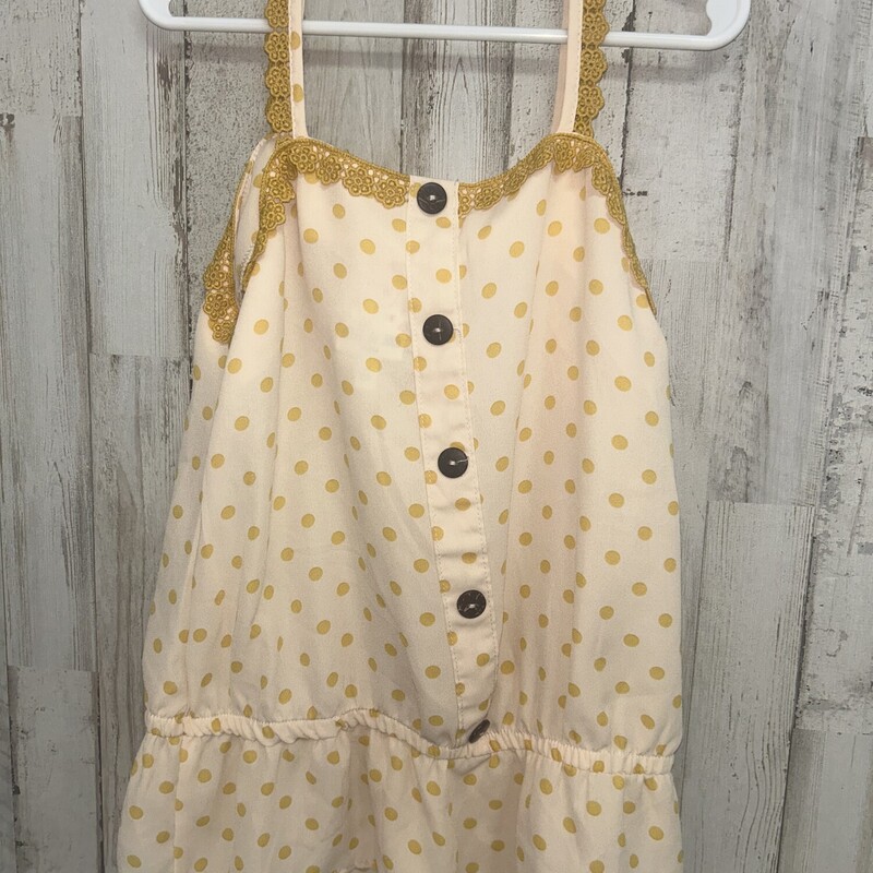 7/8 Yellow Dotted Tank, Yellow, Size: Girl 7/8