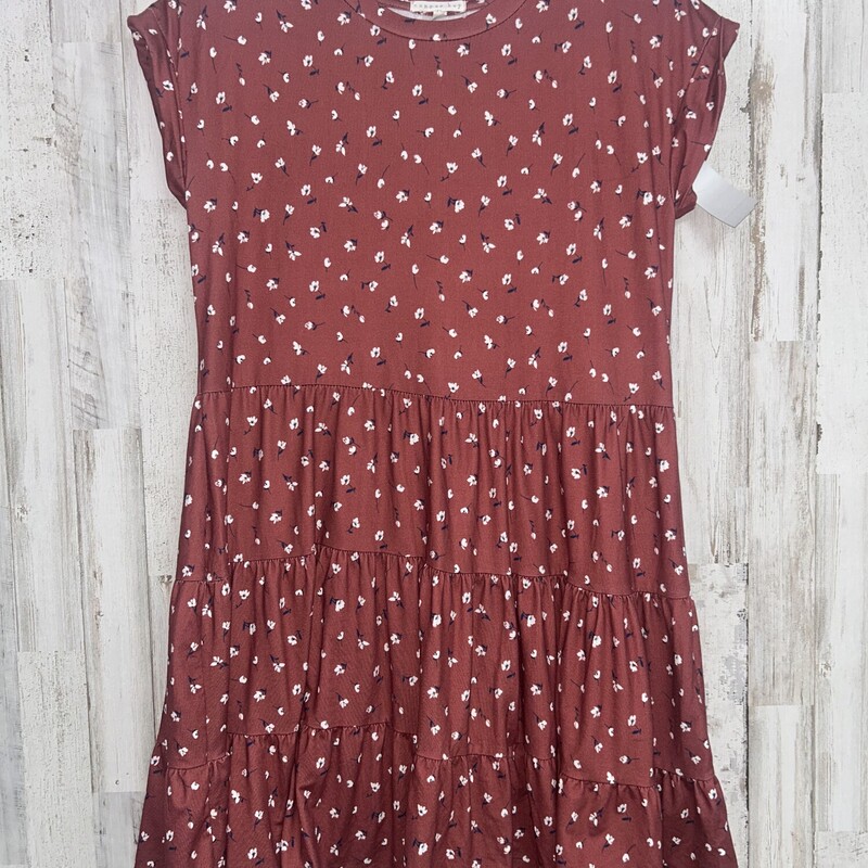 14/16 Rust Flower Dress, Red, Size: Girl 10 Up